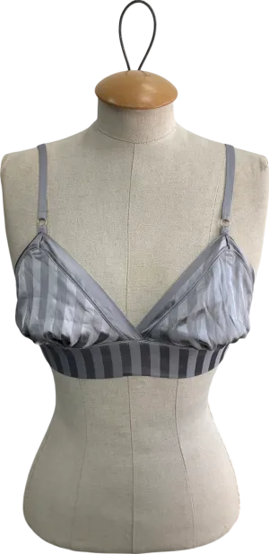 boux avenue Grey Striped Satin Pyjama Bralette UK 10