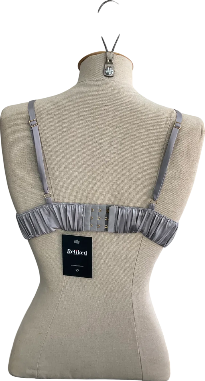 boux avenue Grey Striped Satin Pyjama Bralette UK 10