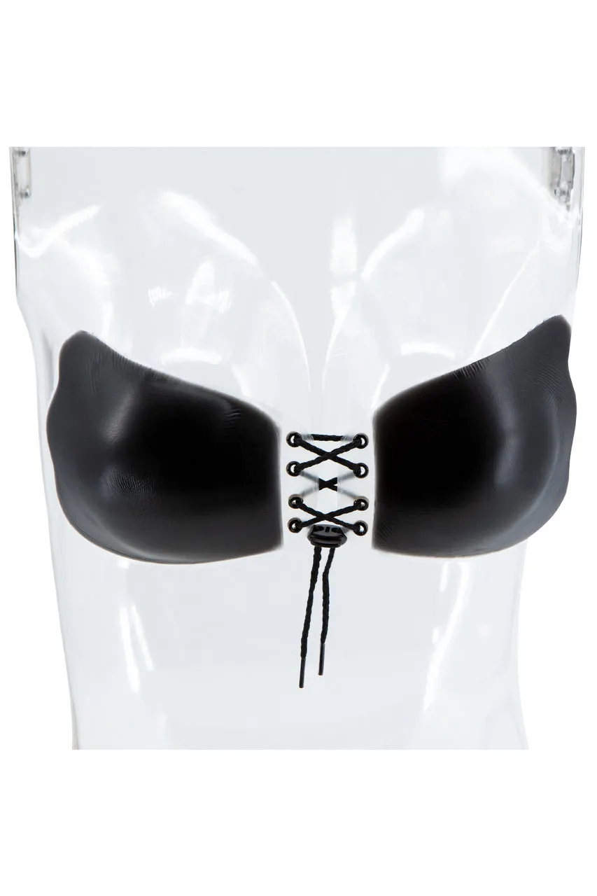 BWXW034BLK Silicone Tie Up Bra -