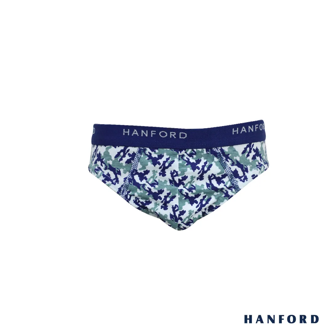 Hanford Kids/Teens Regular Cotton Briefs - Cadet Print (2in1 Pack)