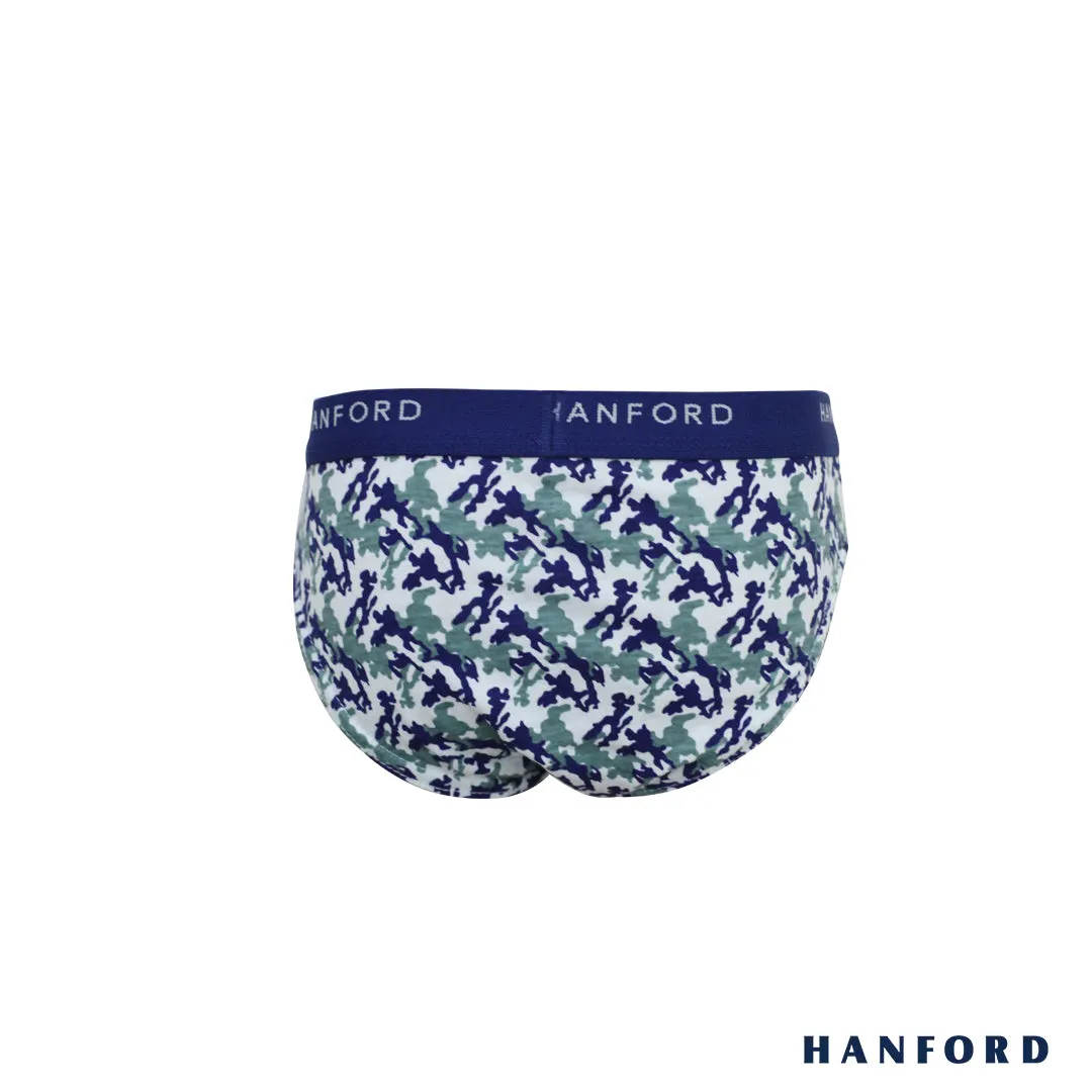 Hanford Kids/Teens Regular Cotton Briefs - Cadet Print (2in1 Pack)