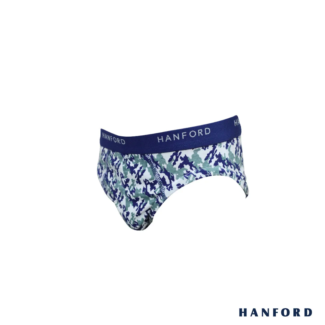Hanford Kids/Teens Regular Cotton Briefs - Cadet Print (2in1 Pack)