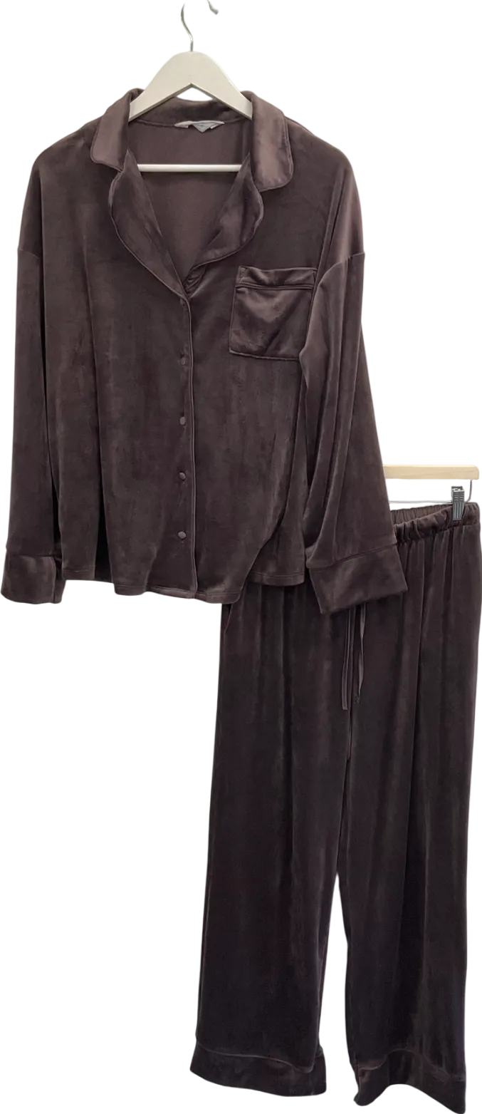 Primark Purple Soft Button Through Pyjama Set UK M