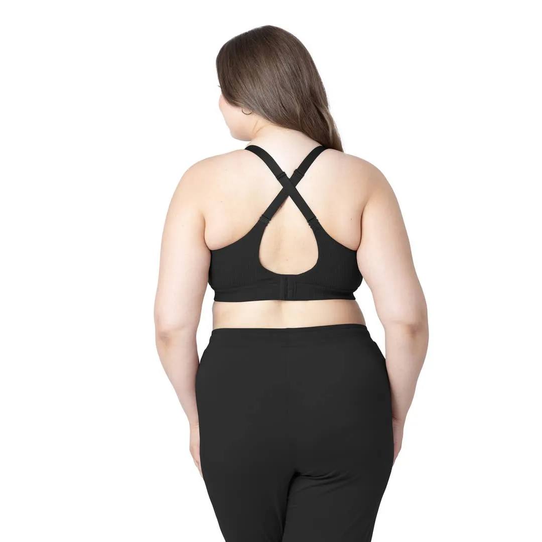 Ribbed Signature Cotton Nursing & Maternity Bra - Black by Kindred Bravely