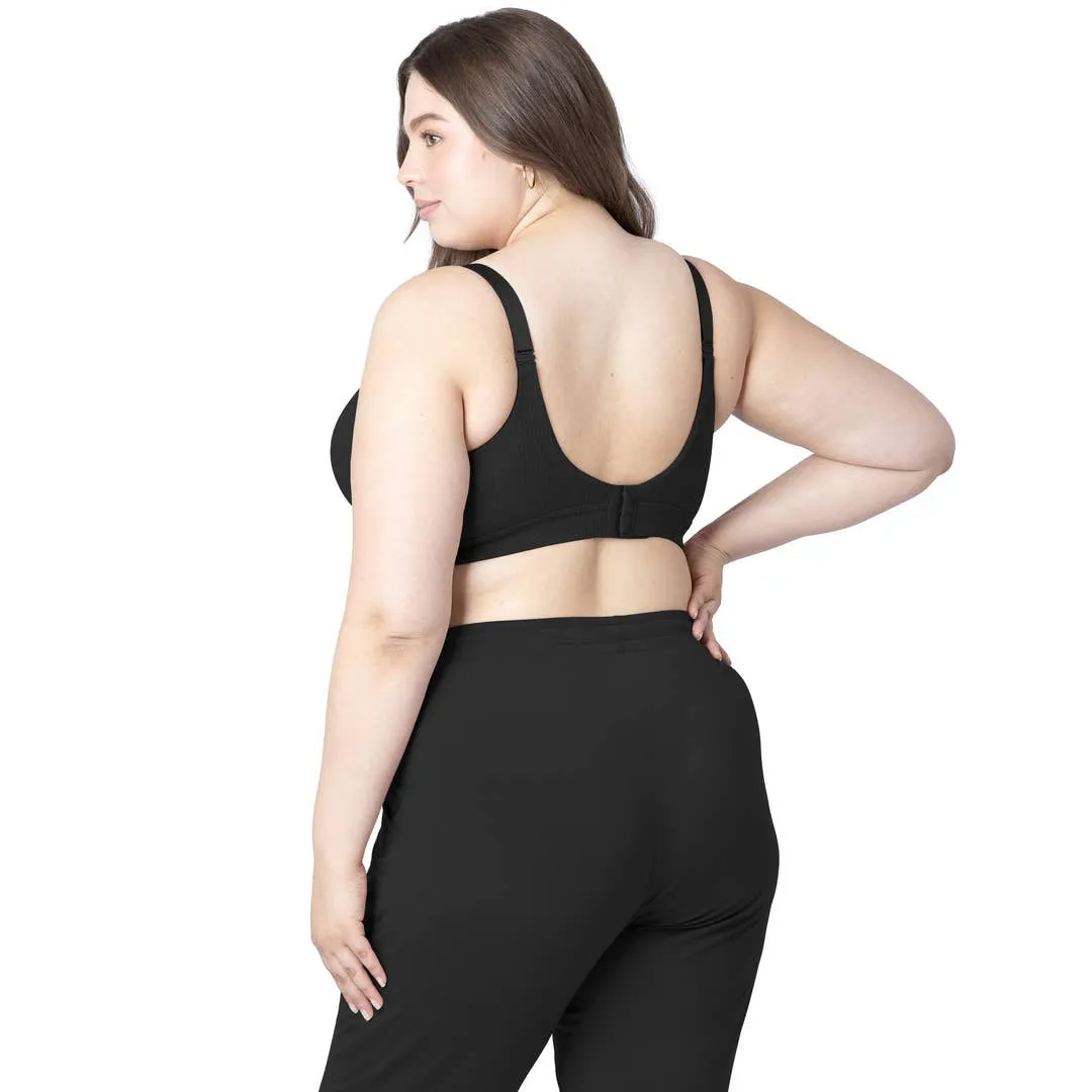 Ribbed Signature Cotton Nursing & Maternity Bra - Black by Kindred Bravely
